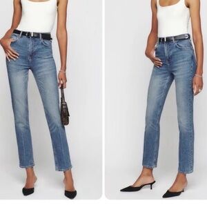 Reformation Liza Ultra High Rise Slim Straight Jeans in Malta- Size 25
